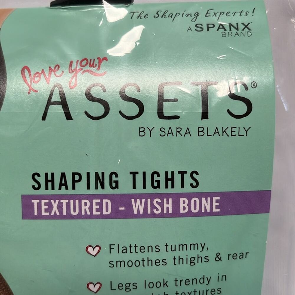 SPANX Assets Shaping Tights Textured Wish Bone Black Size 3 Flattens Smoothes - Picture 2 of 7